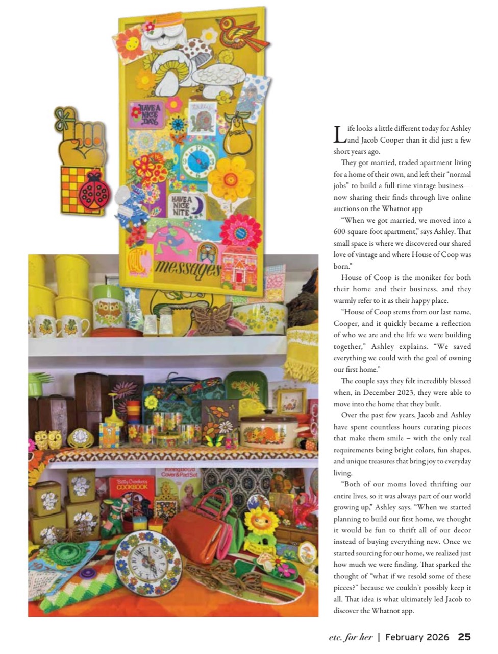 Etc. for Her February 2026 House of Coop feature, page 25