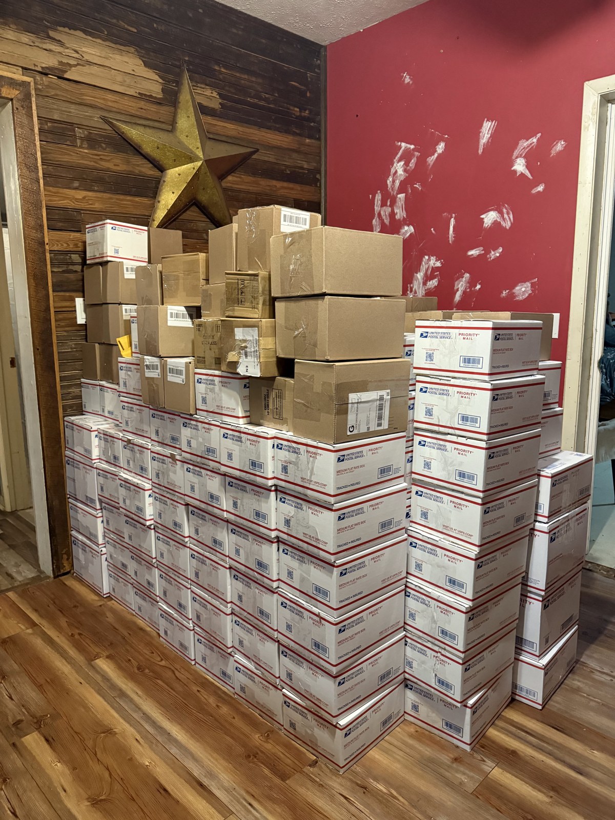 Packed parcels from the Tennessee estate sale